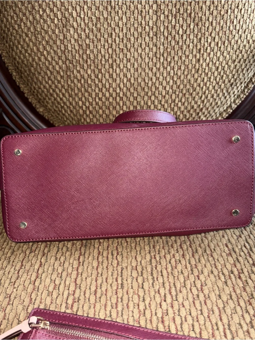 kate spade Two-Tone Pink and Burgundy Dome Satchel set with wallet